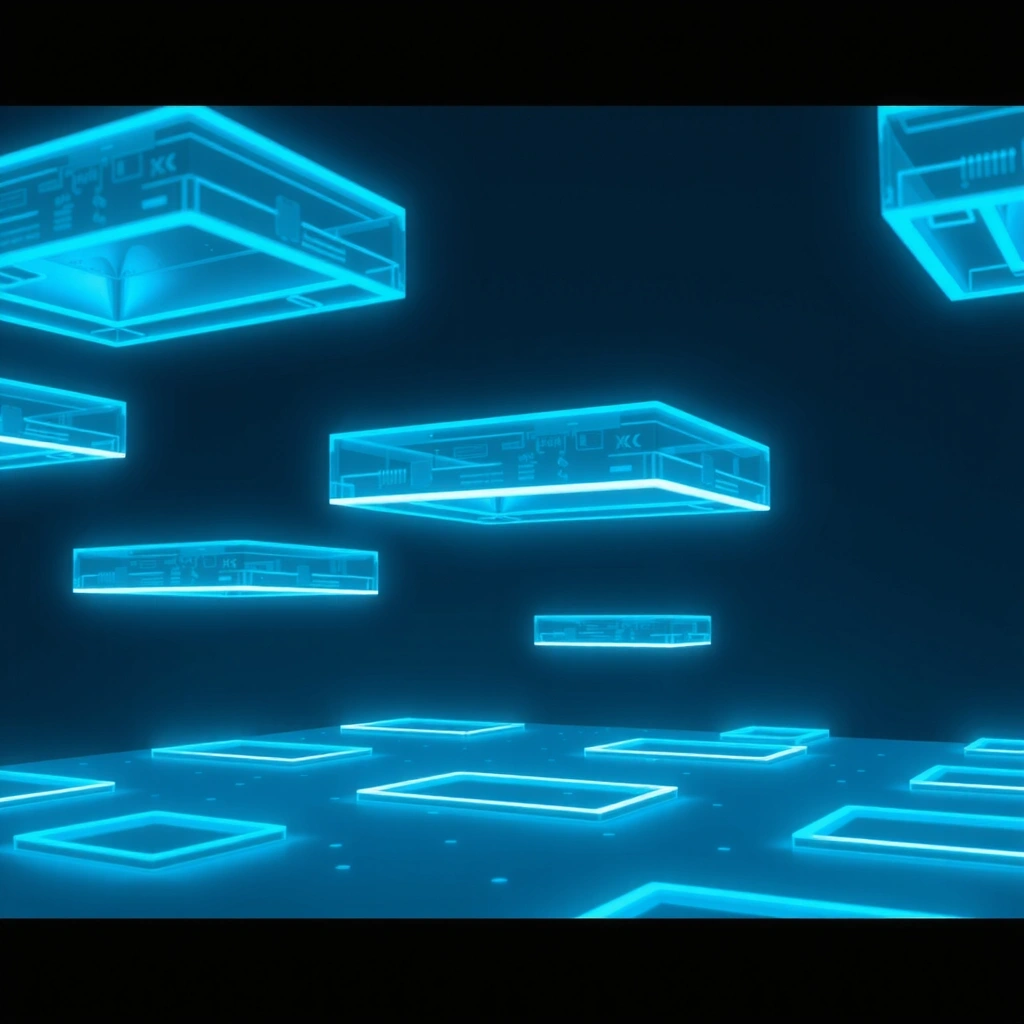 Floating tech structures in void