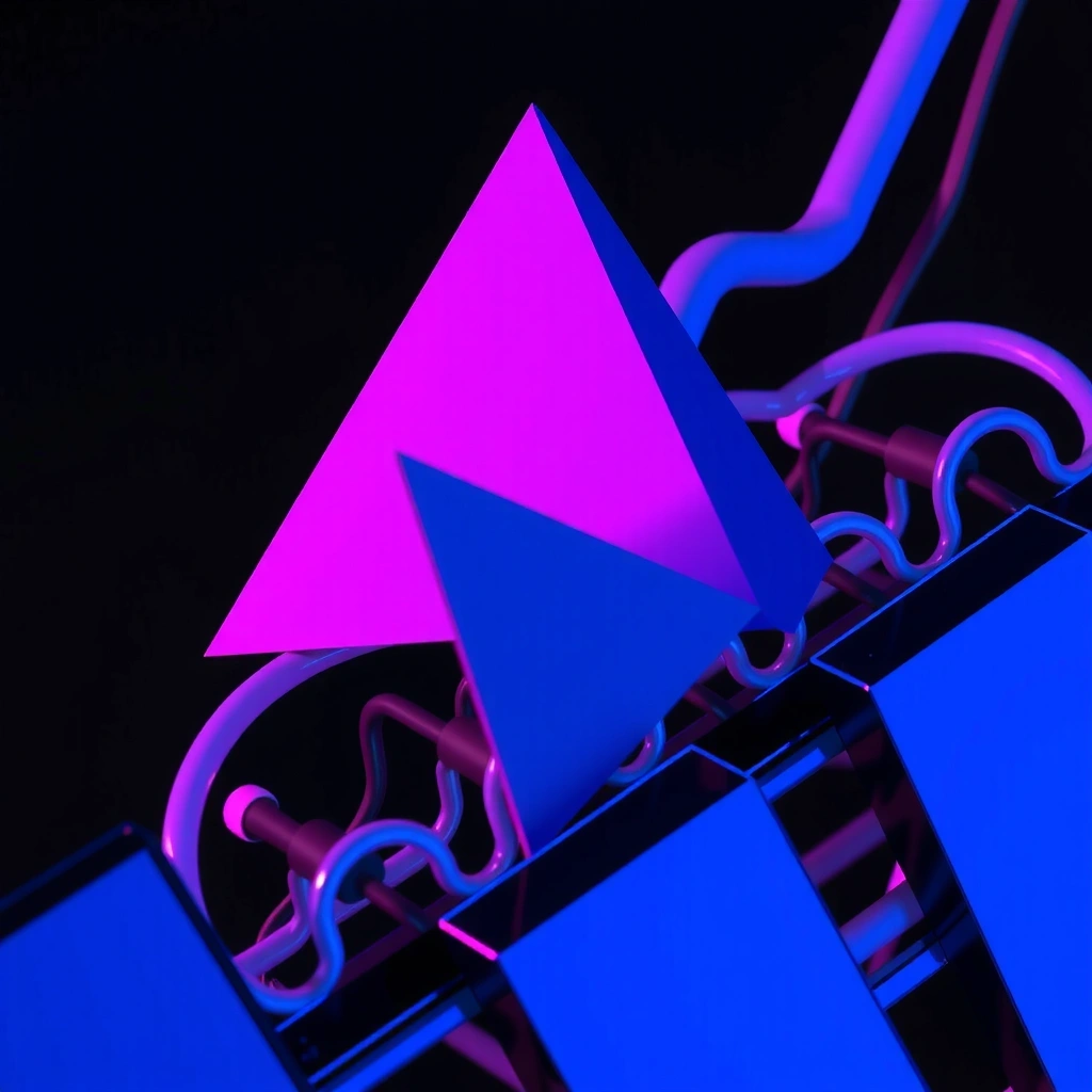 Geometric deep purple and blue abstraction
